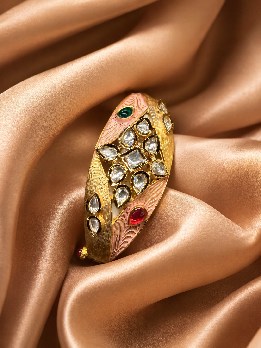 Zehra Polki Enamel Cuff
