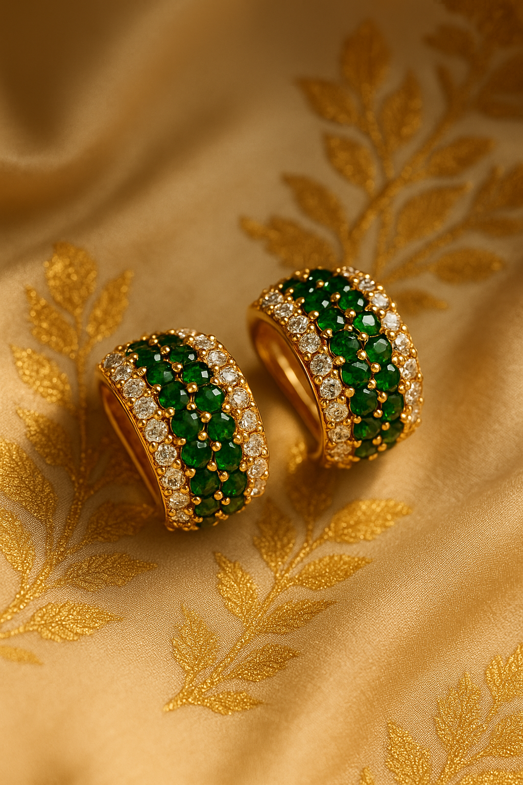 Emerald Radiance – Luxe Statement Hoop Earrings