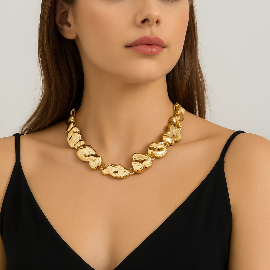 Modern Gold Statement Necklace Collection