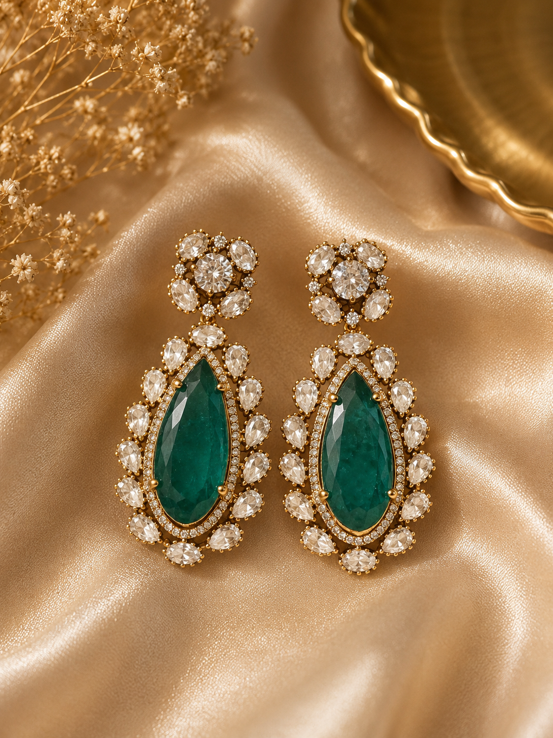 Verdant Radiance Drop Earrings