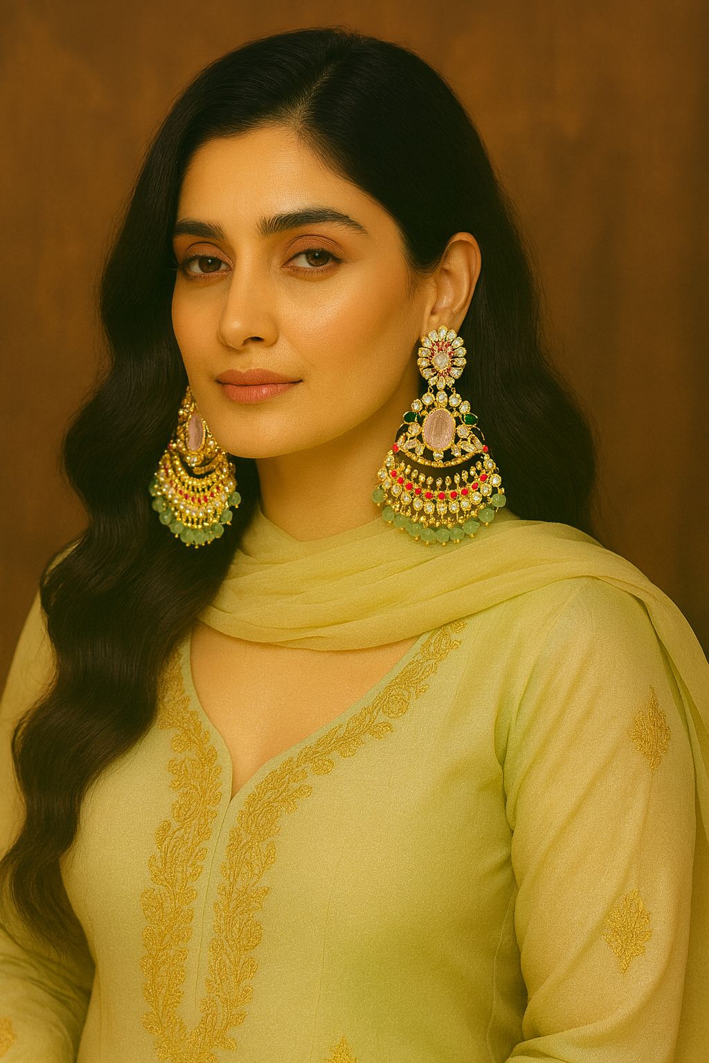 Royal Multicolor Kundan Jhumka Earrings