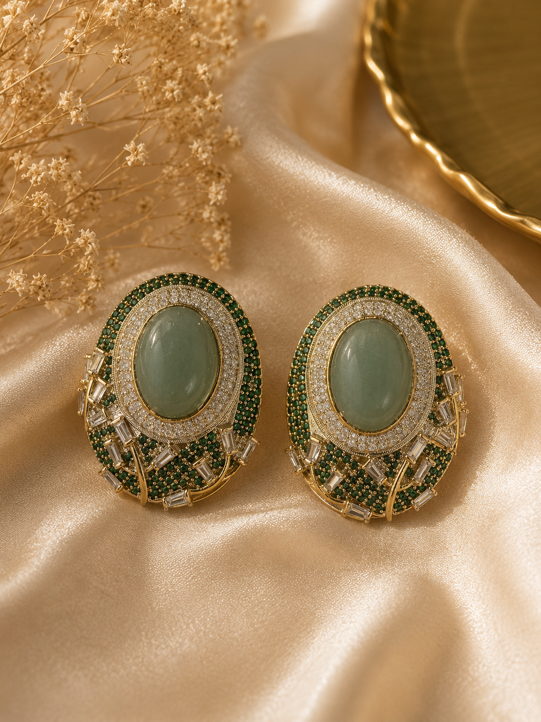 Sage Halo Studs