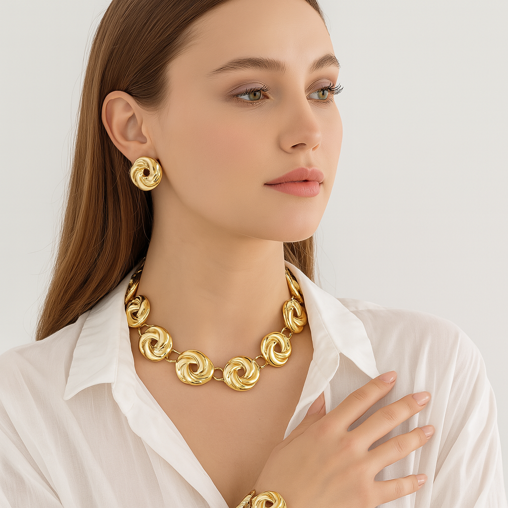 Modern Gold Statement Necklace Collection