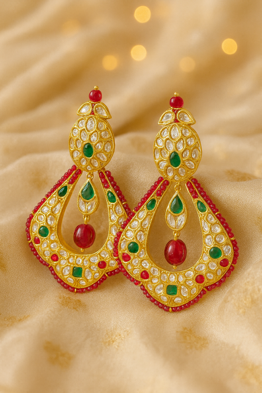 Timeless Kundan Chandbali Earrings