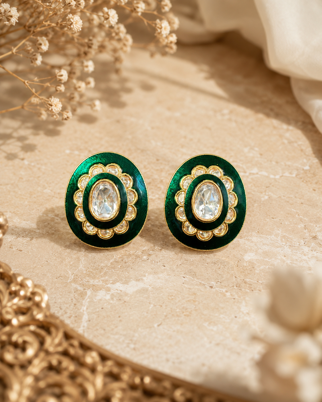 Enamel Kundan Studs