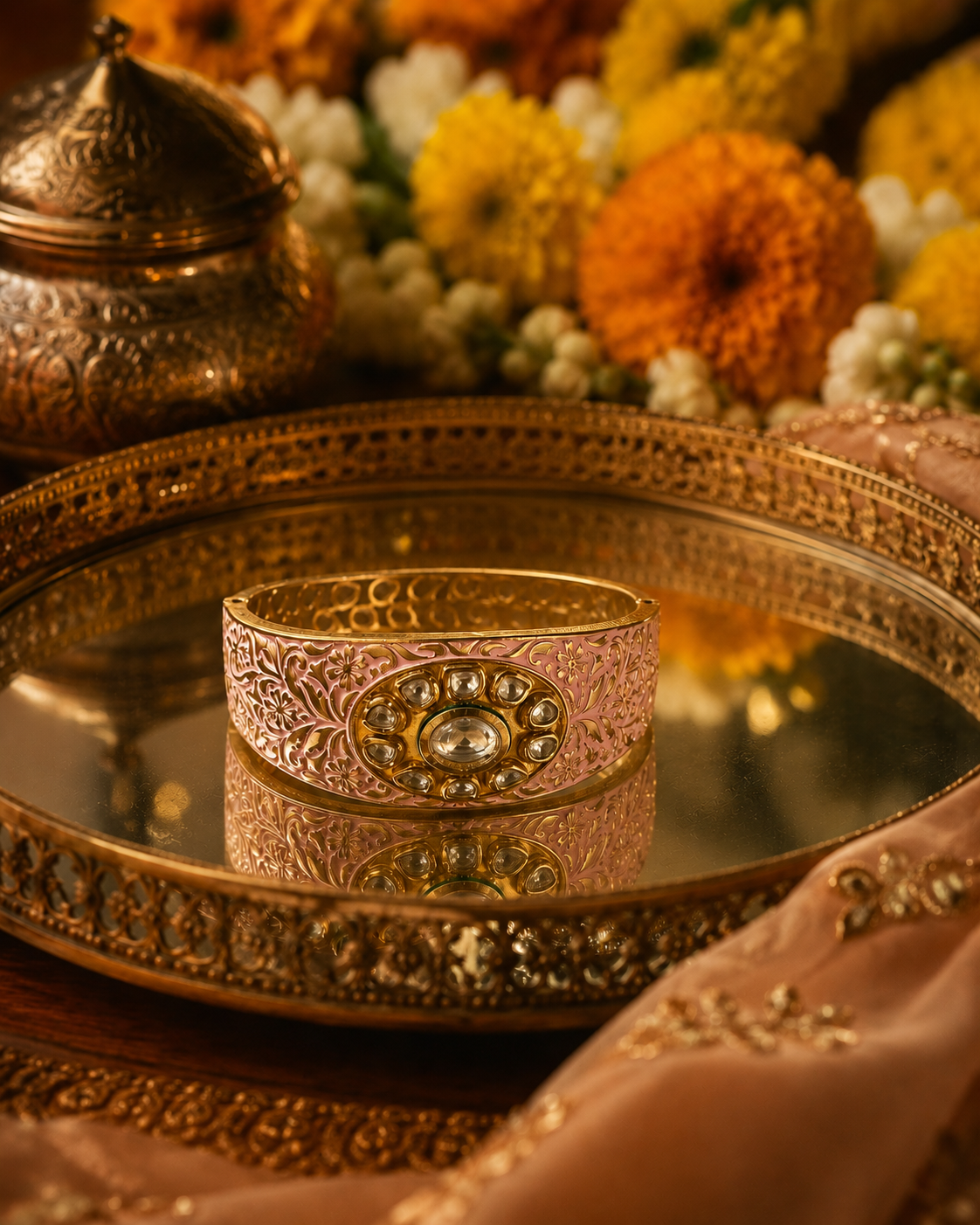 Gulnaar Heritage Kundan Cuff