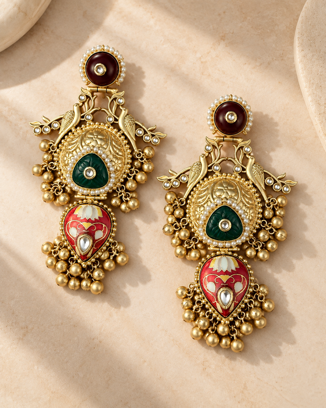 Royal Peacock Meenakari Earrings