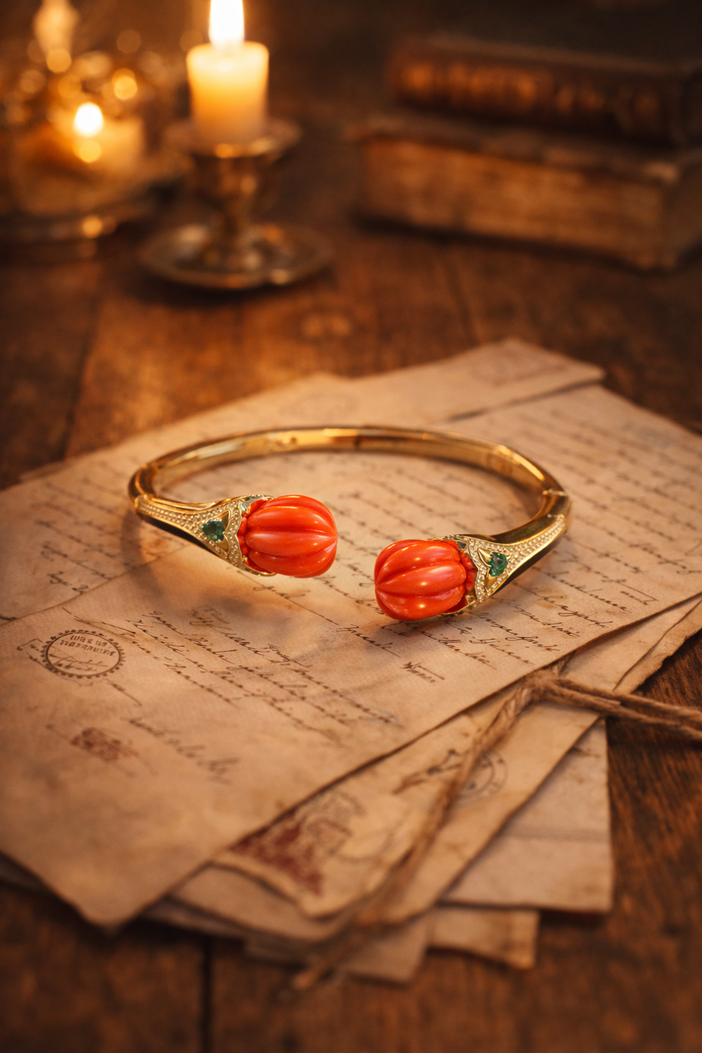 Coral Heirloom Bangle