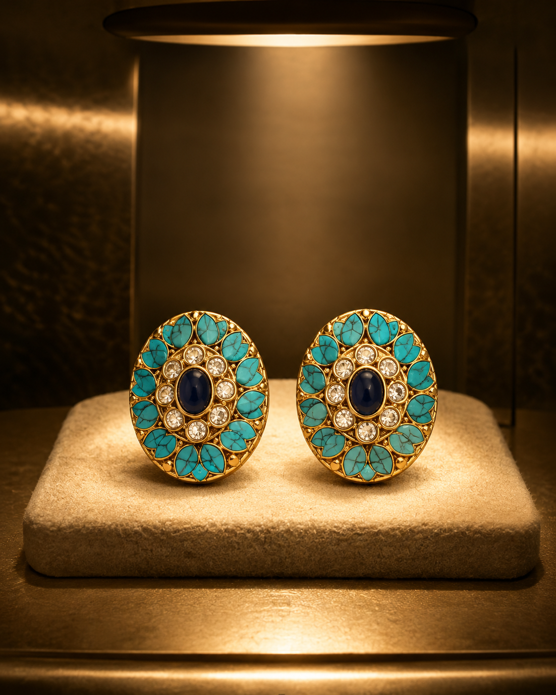 Turquoise & Sapphire Royal Statement Studs