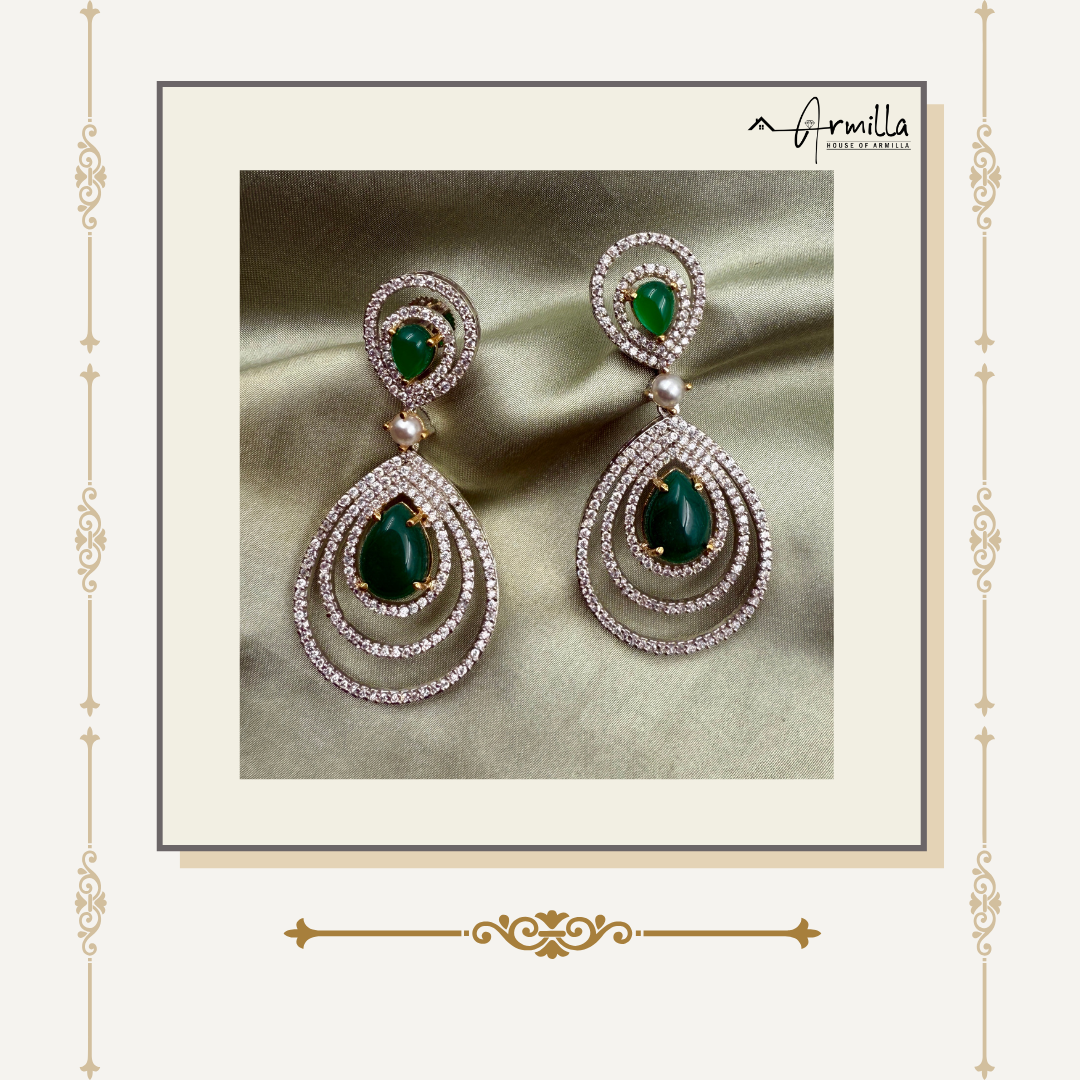 Ethereal Radiance Teardrop Earrings β Emerald & Ruby Edition