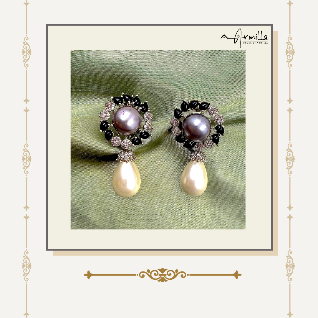 Midnight Pearl Elegance Earrings