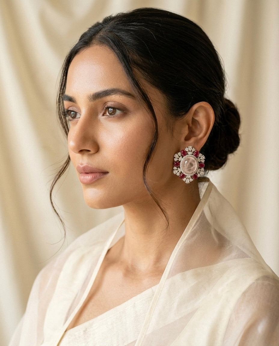 Rosé Royale Floral Stud Earrings