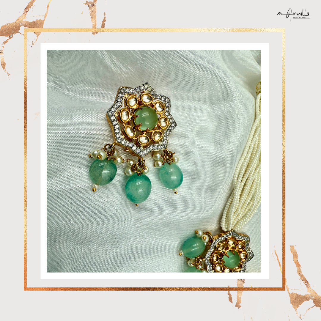 Royal Kundan & Emerald Pearl Choker