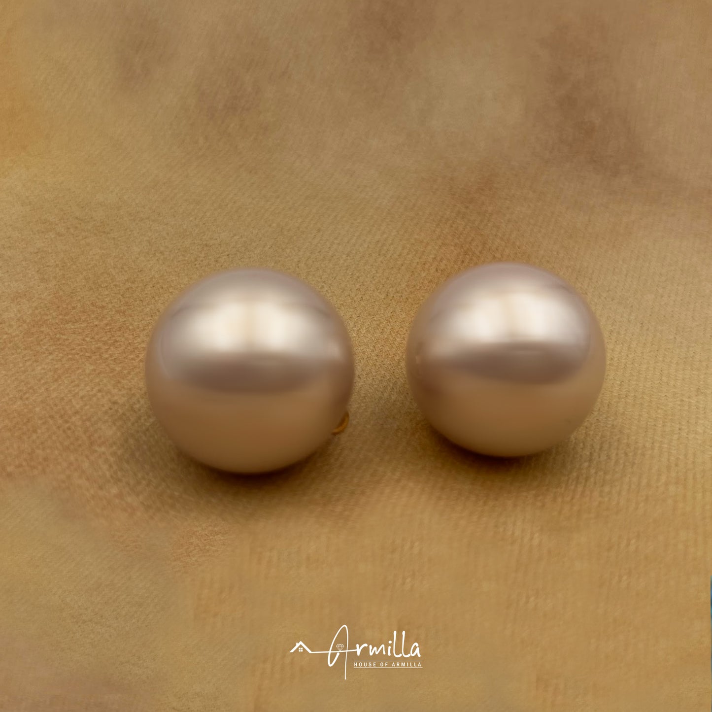 Oversized Pearl Stud Earrings 25 mm Pastel Pink