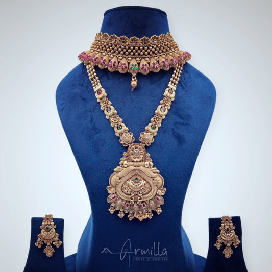 Antique Gold Designer Necklace Set