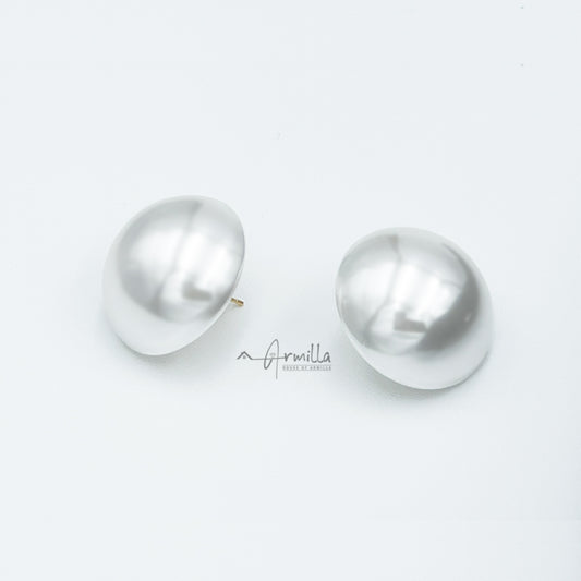 30 MM Half Pearl Stud Earrings