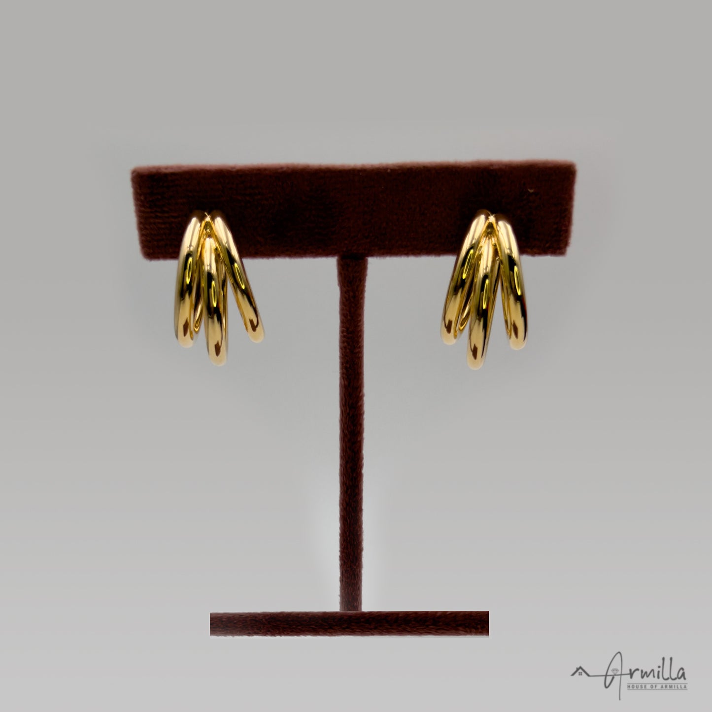 Triple tube hoop earrings