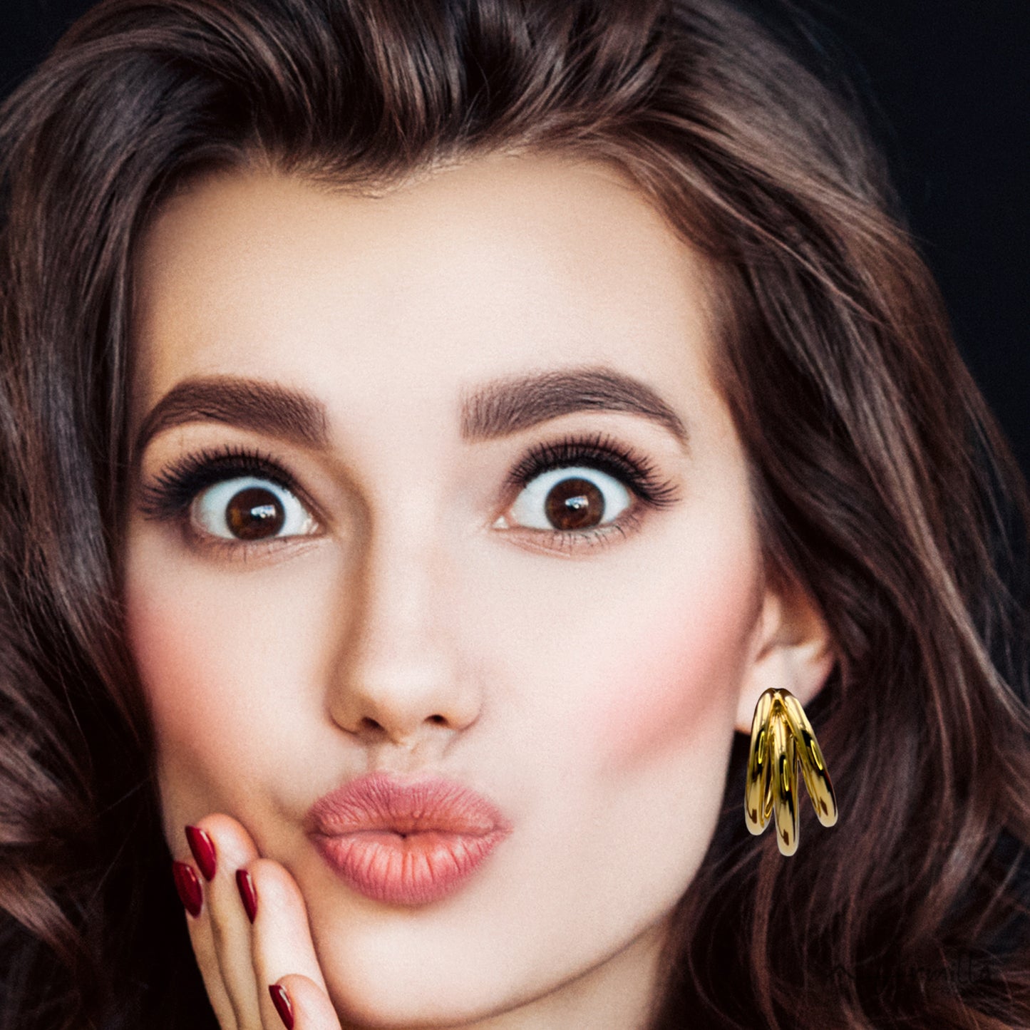 Triple tube hoop earrings