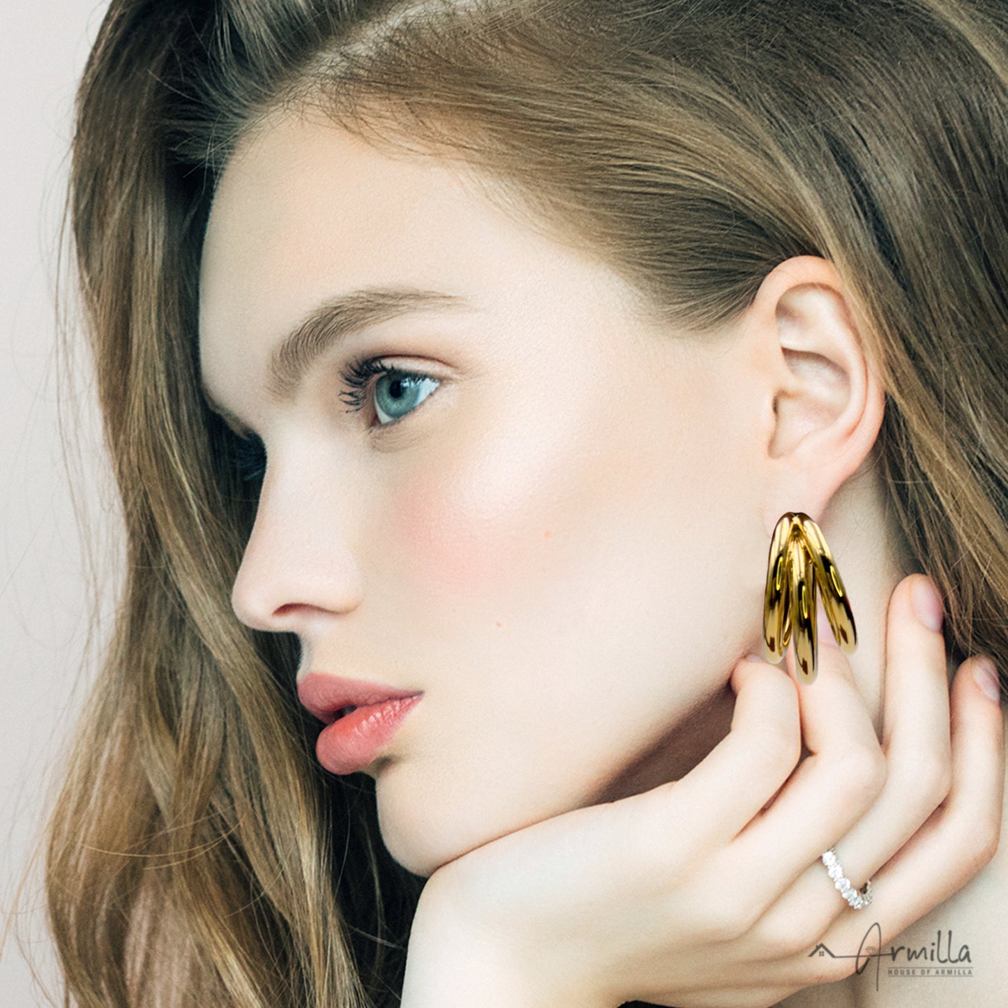 Triple tube hoop earrings