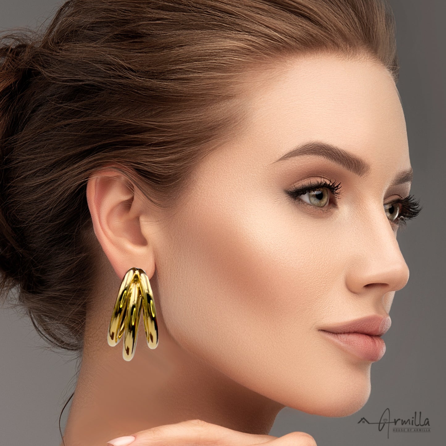 Triple tube hoop earrings