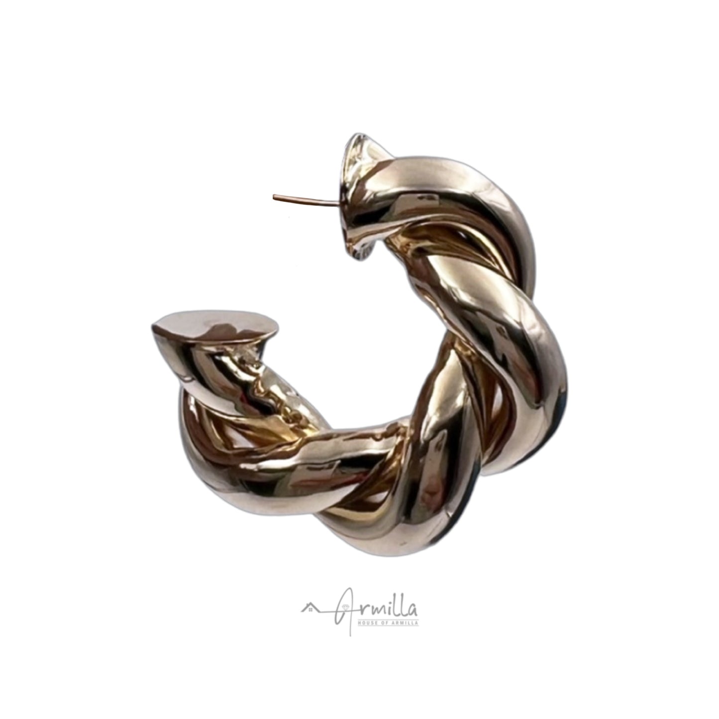 Twisted Hoop Metal Earrings