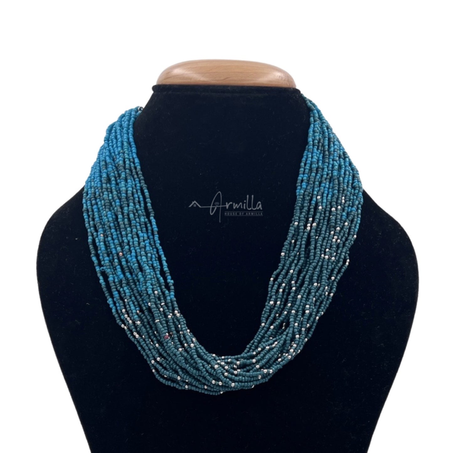 African Turquoise Beaded Necklace