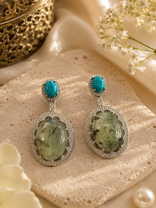 Turquoise Meadow Statement Earrings