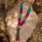 Meher Multistrand Ruby & Turquoise Beaded Necklace