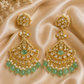 Mint Green Kundan Chandbali Earrings