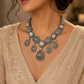 Vintage Oxidised Polki Statement Necklace