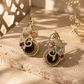 Peacock Noir Statement Earrings