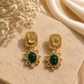 Navratan Pearl Necklace & Emerald Drop Earrings Set