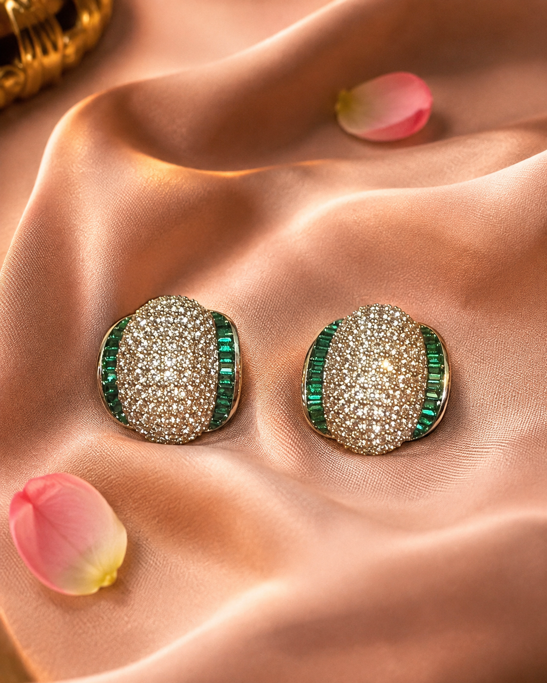 Crystal Oval Stud Earrings