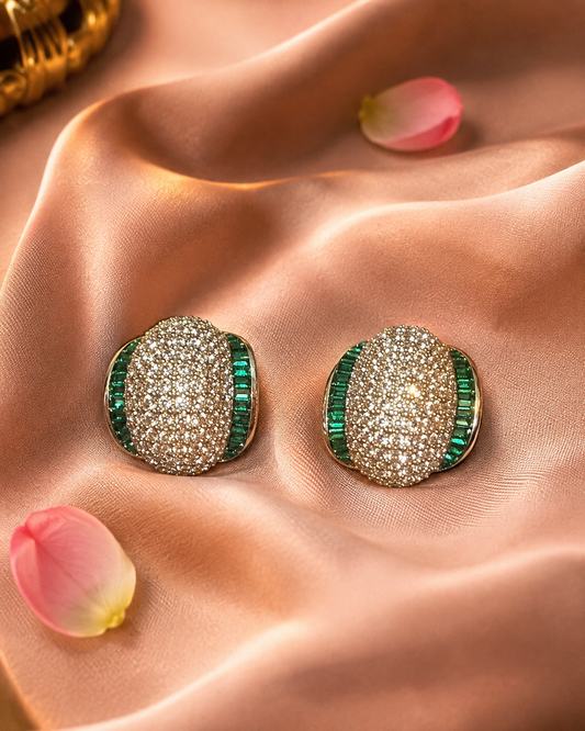 Crystal Oval Stud Earrings