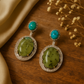 Majestic Green & Turquoise Dangler Earrings