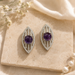 Navratan Emerald Beaded Necklace & Amethyst Earrings Set