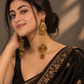 Amber Peacock Tassel Earrings