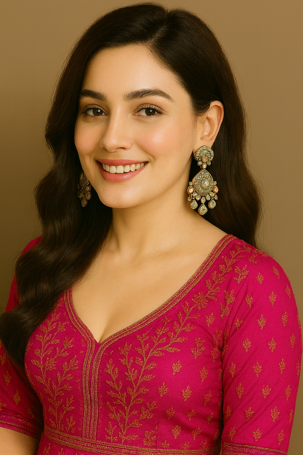 Regal Meenakari & Kundan Chandelier Earrings