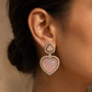 Blush Rose Quartz Heart Drop Earrings