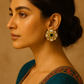 Royal Emerald Kundan Studs