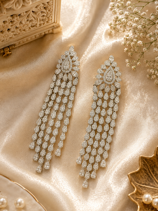 Celestial Cascade Crystal Chandelier Earrings