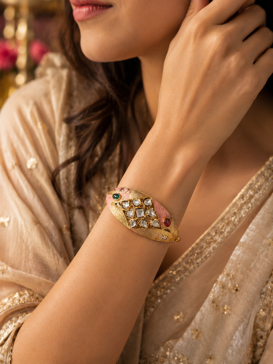 Zehra Polki Enamel Cuff