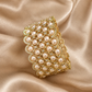 Pearl Cascade Statement Cuff Bracelet