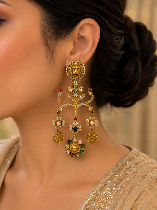 Regal Lion Heritage Statement Earrings