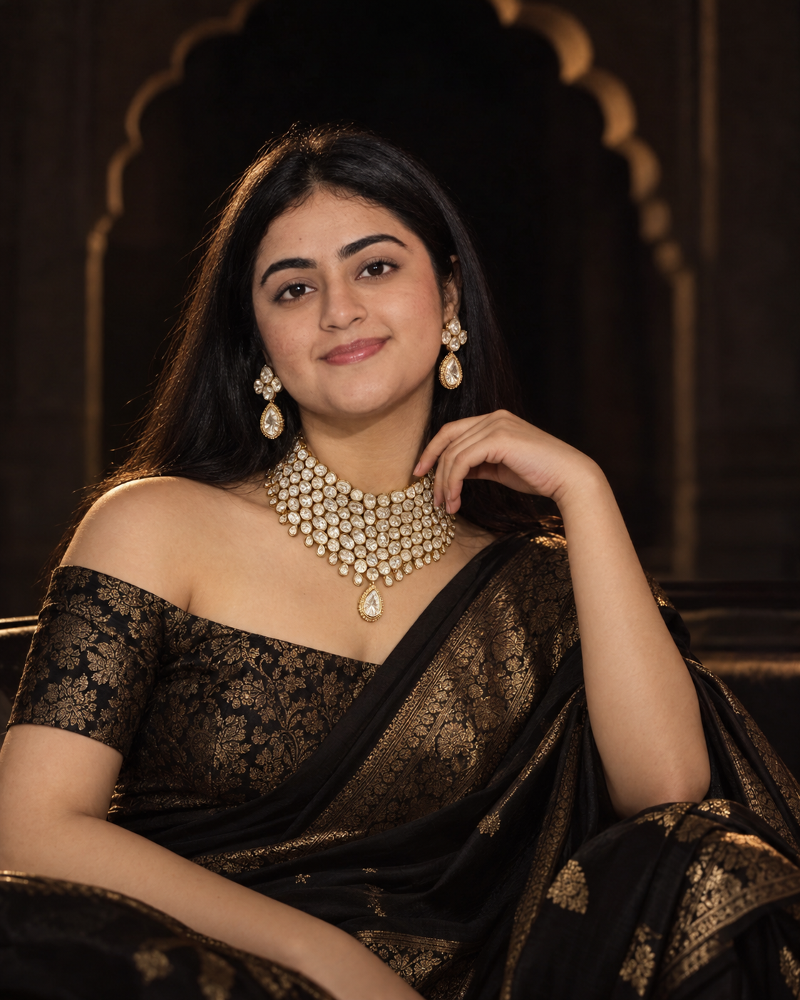 The Maharani Polki Necklace & Earrings Set