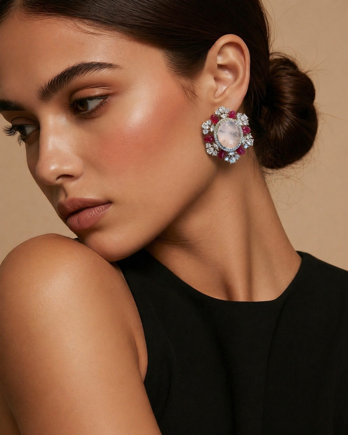 Rosé Royale Floral Stud Earrings