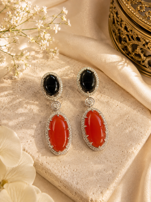 Scarlet Noir Statement Earrings