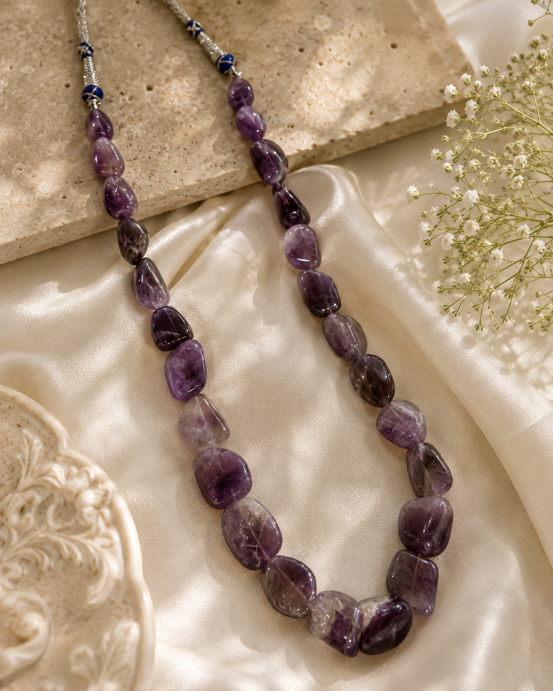 Aarya Natural Stone Statement Necklace