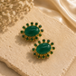 Zariya Emerald Cabochon Necklace & Earrings Set