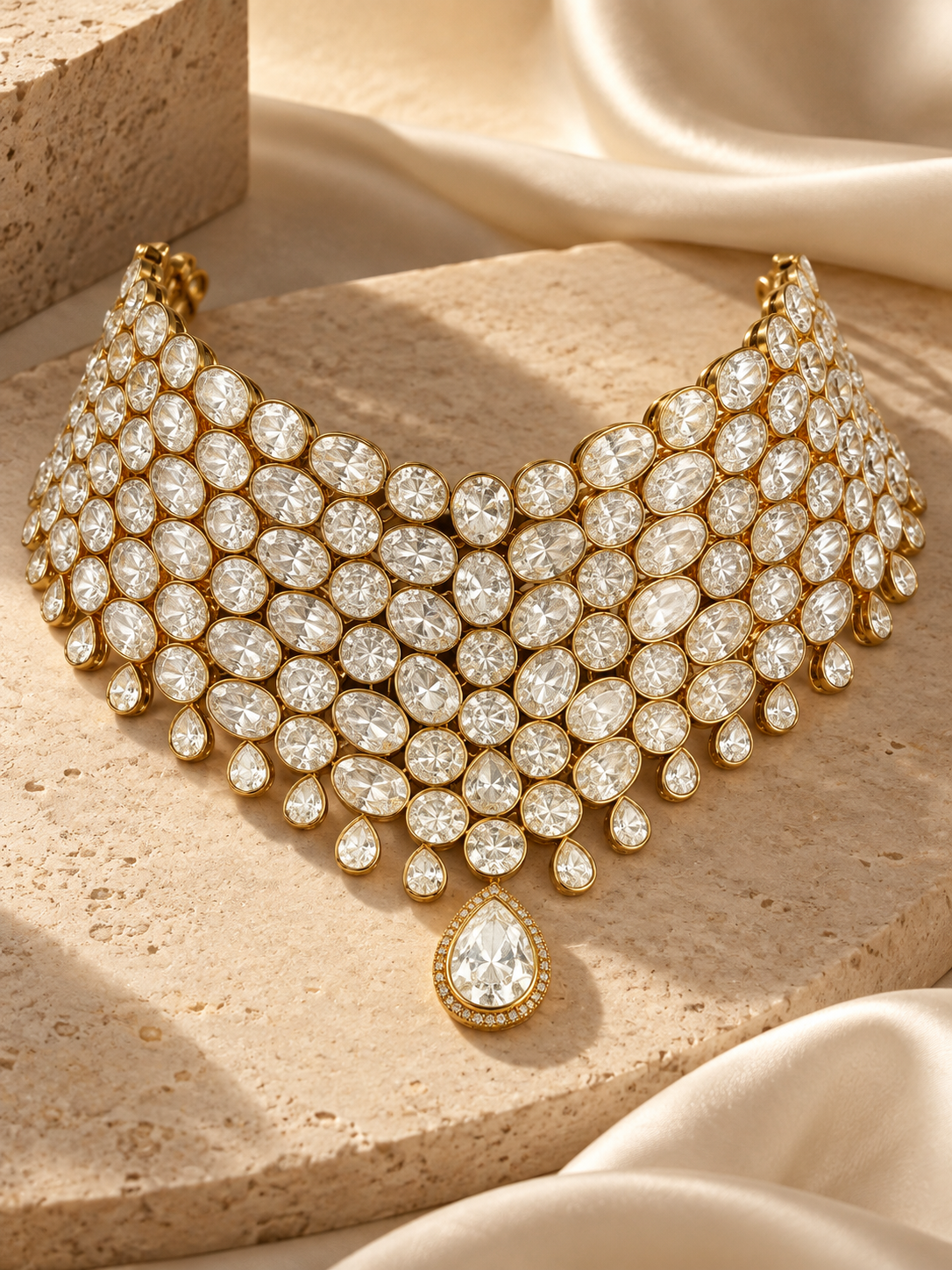The Maharani Polki Necklace & Earrings Set